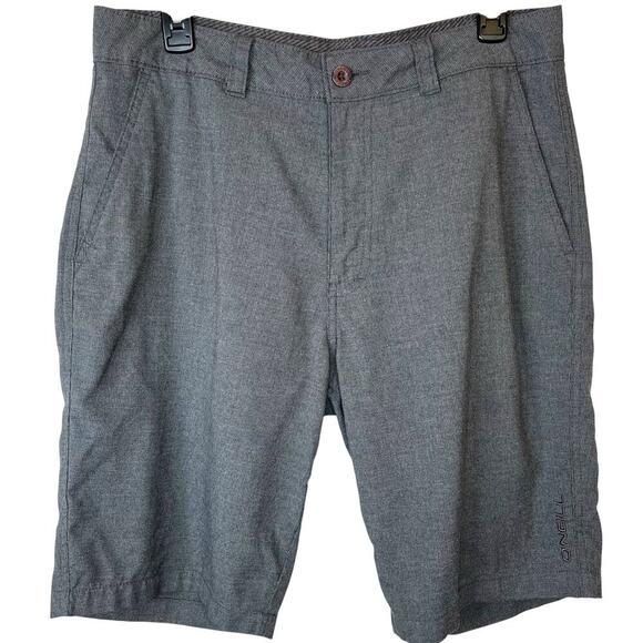 O'NEILL 9.5" Flat Front Chino Shorts 21" Outseam in Grey Men's 32" Waist - Picture 2 of 11